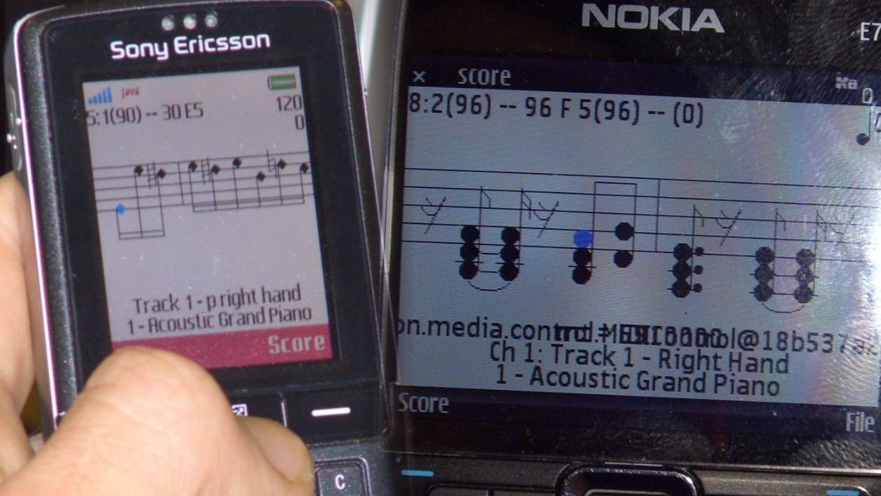 J2ME app to create MIDI files and edital musical scores